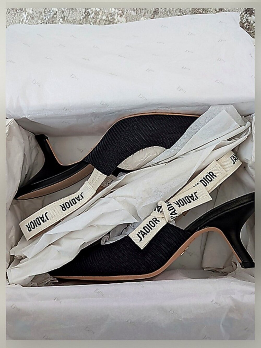 Dior J'ADIOR Black Kitten Heel Slingbacks